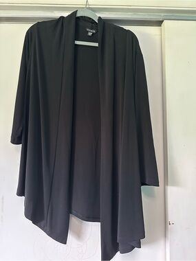 George Black Open-Front Draped Cardigan